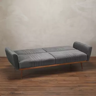 Nicolas Sofa Bed - Grey Velvet Fabric